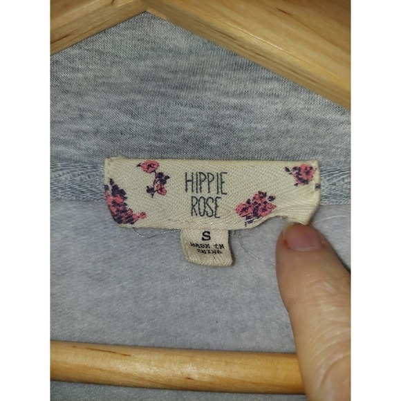 HIPPIE Rose Rayon Blend GrayWhite Women's Hoodie, Size Small - Picture 2 of 7